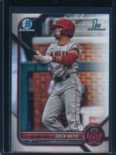 ZECH NETO 1st 2022 Bowman Chrome Draft REFRACTOR Angels Rookie Card RC