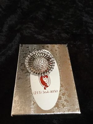 SILVER LEGENDS Cocktail Bling Ring-Disco Ball in Jeweled Halo-Silver Size 7.5 - Image 1 of 3