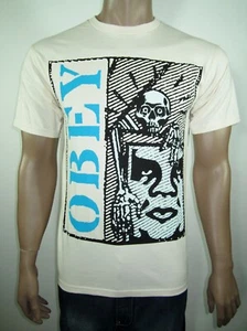 Camiseta blanca con gráfico Obey Skeleton talla mediana nueva con etiquetas - Imagen 1 de 2