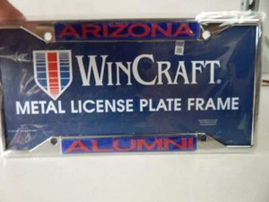 Arizona Alumni Laser Acrylic Etched Chrome Metal Inlaid License Plate Frame-New - Picture 1 of 2