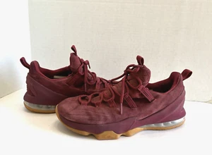 Nike Lebron 13 Low Premium Burgandy Suede AH8289-600 Men's Sneakers Size US 10 - Picture 1 of 15
