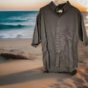 Mens Vintage Harley Davidson Button Shirt Size L Cotton Short Sleeve Word Logo - Picture 1 of 5