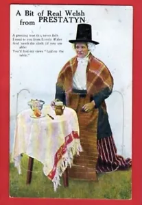 DENBIGHSHIRE. PRESTATYN A BIT OF REAL WELSH PULL OUT VIEW. WELSH LADY - Picture 1 of 1