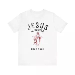 JESUS IS COMING T-SHIRT christlich T-Shirt lustig religiös Shirt katholisch - Bild 1 von 41