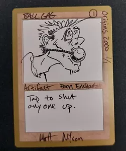 Matt Wilson Original Art Sketch Signed Drawn on MTG Card 1 of 1 Origins 2000 - Picture 1 of 2