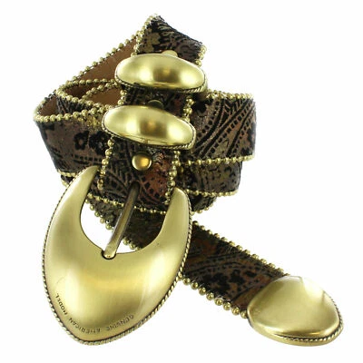 Металлический пояс Paisly Deisgn из натуральной кожи от Simon - Изображение 1 из 4