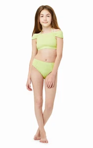 Habitual Kids Girl's Yellow Smocked Tankini Two Piece (Big Kids) Size 16 - Picture 1 of 4