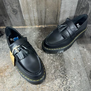 Dr Martens Adrian Quad Loafers Mens Sz 10 Women 11 Black Leather Tassel Platform - Picture 1 of 13