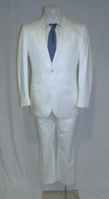 Hugo Boss James/Sharp2 Solid White Cotton Two Button Suit 38R - Image 1 of 4