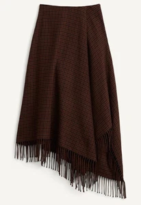 ZARA NEU MIT ETIKETT 2025. BRAUNER ASYMMETRISCHER WOLLFRANSENROCK LIMITED EDITION. 8935/789 - Bild 1 von 8