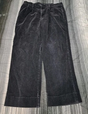 Dockers Corduroy Pants Mens 36X30 Pleated Front Black Smoke-free Home Nice Cond. - Image 1 of 4