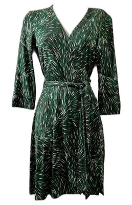 Nuevo con etiquetas Vestido Diane Von Furstenberg Julian Midi Envolvente De Colección Reedición Estampado Bosque talla 2 Foto 1 de 4