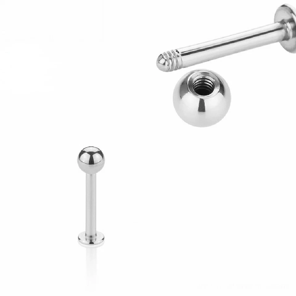 Labret Piercing 1,2 MM Argento Orecchio Helix Conchiglia Tragus per Labbra - Immagine 1 di 1