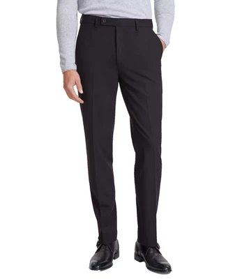 Pantalones de vestir Calvin Klein para hombre talla 32x30 negros lisos calce ajustado elásticos Foto 1 de 4