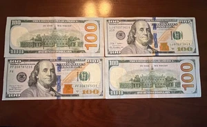 $400 Real Cash (4x) Crisp Blue One Hundred Dollar Bills Series 2009-2021 - Picture 1 of 4