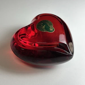 Waterford Crystal Siren Red Heart Paperweight - Picture 1 of 11