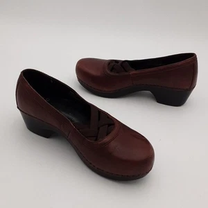 -Zuecos Dansko Tida Cuero Marrón Mujer 37 Sin Cordones Oficina Informal Y2k - Imagen 1 de 12