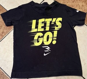 Nike Boy’s Graphic Short Sleeve T-Shirt Sz 2T 1-2 Yrs Black Glow in the Dark - Picture 1 of 4