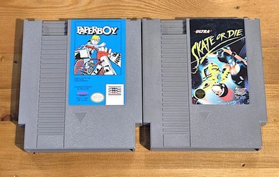 NES Paperboy & Skate or Die Lot • Clean Tested Authentic Nintendo Games - Image 1 of 3