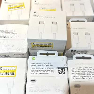 Lot Of 10 - Apple 240W USB-C Woven Charge Cable 2M MYQT3AM/A GENUINE Original - Image 1 of 3