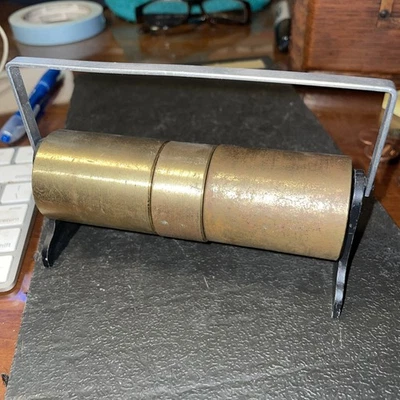 Vintage OHAUS Slotted Metric  Weight Set In Rack- 2x 500g- 1x 200g - Image 1 of 4