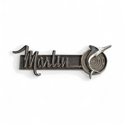 OEM AMC Emblem 1965 1966 Marlin Dash Script Badge 3530302 Missing Pin - Image 1 of 4