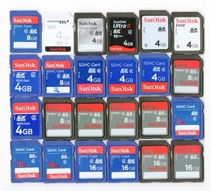 Lot Of 24x SanDisk 4GB 8GB 16GB SDHC Camera Memory Cards - Picture 1 of 1