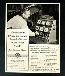 Chevrolet Motor Tester 1942 anuncio Chevy Service Man impresión vintage AD - Imagen 1 de 1