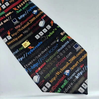 Addiction Mens Neck Tie Computer Science Software http www Cyber Hardware Web - Image 1 of 4