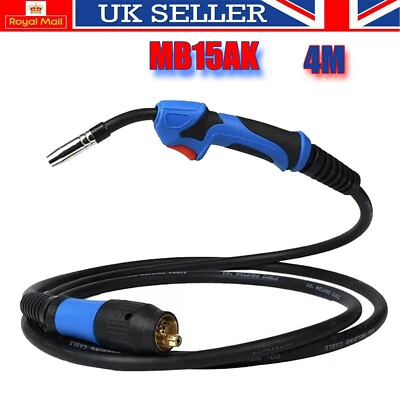 MIG Welding Torch MB15AK Euro EU Connector 4M Gun Gas Conversion for Welder