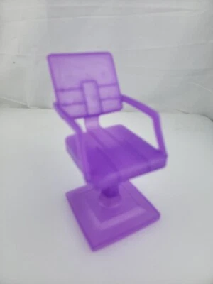 Cadeira Barbie transparente estilo brilho salão roxo pedestal cabeleireiro Mattel - Imagem 1 de 4
