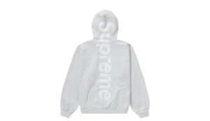Supreme Satin Appliqué Hooded Sweatshirt (FW23) Ash Grey - Bild 1 von 2