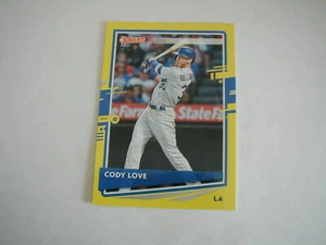 2020 DONRUSS CODY LOVE BELLINGER VARIATION YELLOW PARALLEL CARD #84 DODGERS - Picture 1 of 2