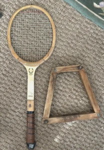 Vintage 1970 All-Star Match Play Fiber Welded Throat Tennis Racket w/ Wood Cover - Picture 1 of 6