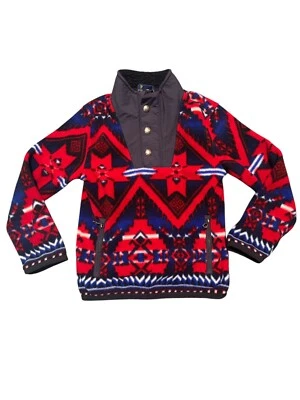 Polo Ralph Lauren Fleece Aztec Southwestern Pull Over 1/4 Zip Sweater Size 5 - Image 1 of 4