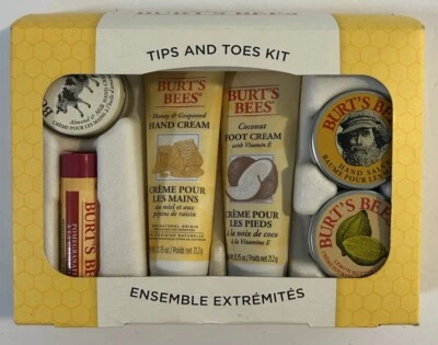 Kit de puntas y dedos de los pies Burt's Bees nuevo crema para manos pies cutículas crema bálsamo labial Foto 1 de 4