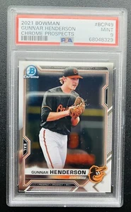 2021 Bowman Chrome Prospects Gunnar Henderson BCP49 Baltimore Orioles PSA 9 MINT - Picture 1 of 2