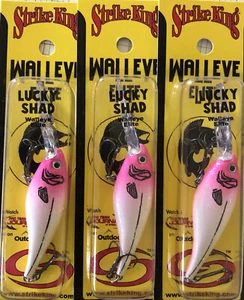 3 STRIKE KING Walleye Elite Lucky Shad crank bait lures lemonade 🍋 S8 - Picture 1 of 1
