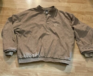 Zero Restrictions Golf Outerwear Pullover Jacket Tan Plaid Made In USA Size XL - Picture 1 of 21