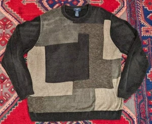 Vintage-DOCKERS 90’s Cosby Coogie Style Knit Abstract Sweater Sz XL Wool Blend - Picture 1 of 6