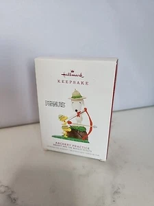 2019 Hallmark Keepsake Ornament Snoopy and Beagle Scouts “Archery Practice” NIB - Picture 1 of 3