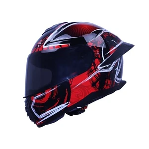 shamofeng Full Face Motorcycle Racing Street Bike Helmet DOT certified Red - Picture 1 of 10
