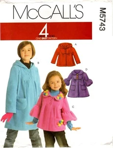 McCall's M5743 Jacken Mäntel ungefüttert Mädchen Schnittmuster ungeschnitten - Bild 1 von 2