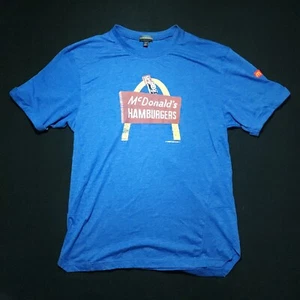 McDonalds Hamburgers First Edition T Shirt Sz M-R Blue Capped Sleeves (Ethiopia) - Picture 1 of 6