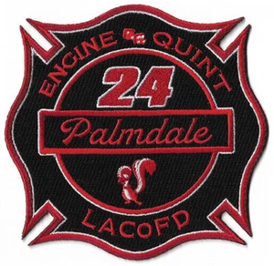 LA County Station 24 Palmdale Black/Red - NEW Squirrel Fire Patch - Picture 1 of 1