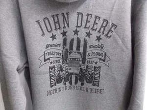 John Deere Midweight Fleece Hoodie Sweatshirt, 13022565, NWT, Char Hea 4 sizes - Picture 1 of 5