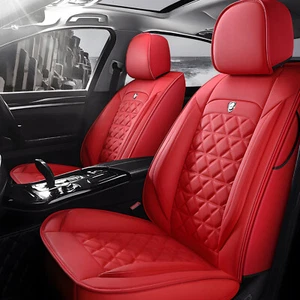 Universal Faux Leather 2 Front Driver Car Seat Covers Set Cushion Full Protector - Picture 1 of 12