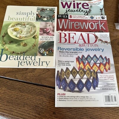 Lote 4 Cuentas / Cuentas / Joyería Hacer Libros / Revistas - Buen Estado Foto 1 de 4