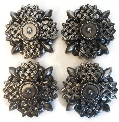 LOT OF 4 WASHED UP HOLLYWOOD 1.5” TROY SHIELD VINTAGE SILVER #068VS BELT BUCKLES - Image 1 of 4