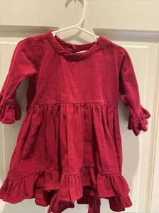 NEW Rufflebutts Toddler Girl Size 2T Deep Red Long Sleeve Ruffle Dress - Picture 1 of 5